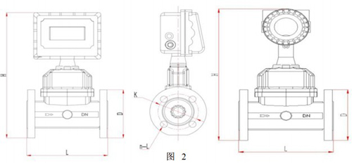 電池供電氣體渦輪流量計(jì)外形圖